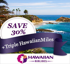 Save 30% and earn Triple HawaiianMiles